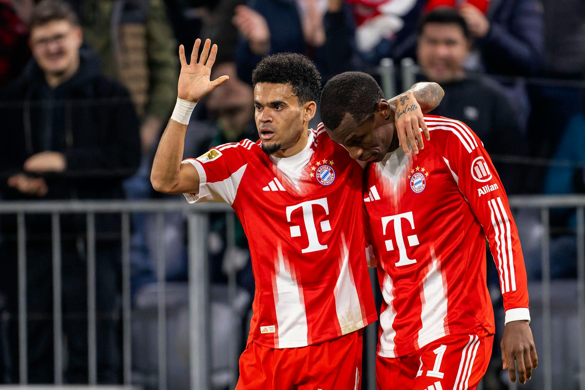 Die Stürmer Luiz Diaz und Nicolas Jackson (r.) fehlen dem FC Bayern München im Spiel gegen den 1. FC Union Berlin.