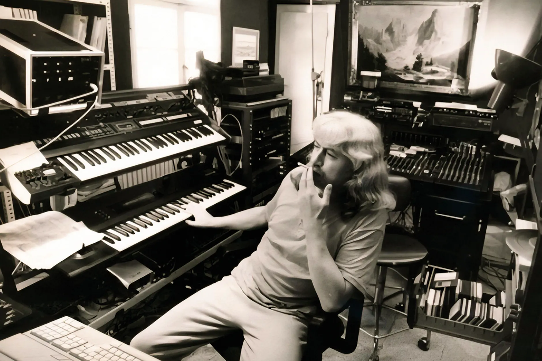 Reinhard Lakomy im Studio