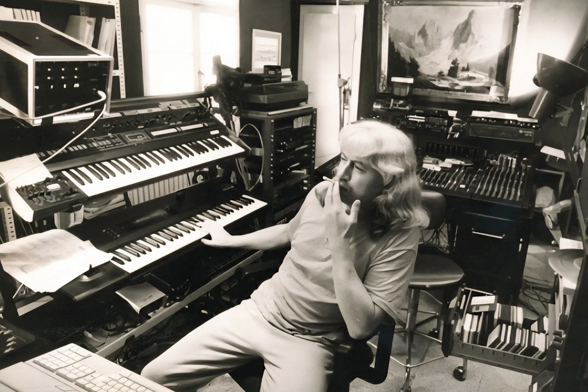 Reinhard Lakomy im Studio