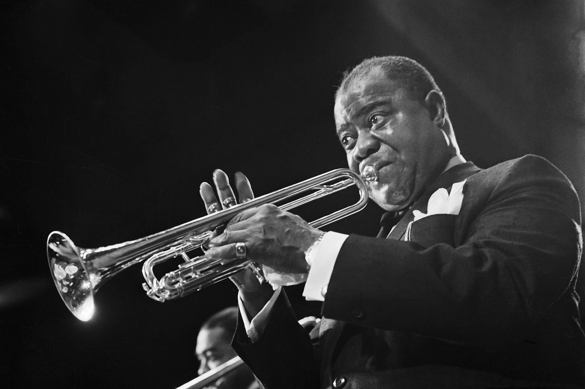 Louis Armstrong während seiner Tournee durch die DDR