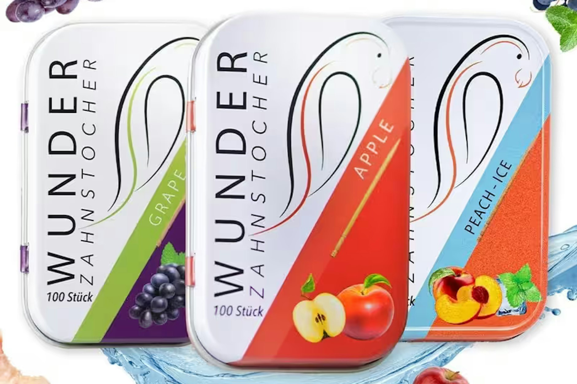 In den Geschmacksorten Grapefruit, Apple und Peach-Ice: Diese aromatischen Zahnstocher dürfen legal in Deutschland verkauft werden. Sie enthalten kein Nikotin.