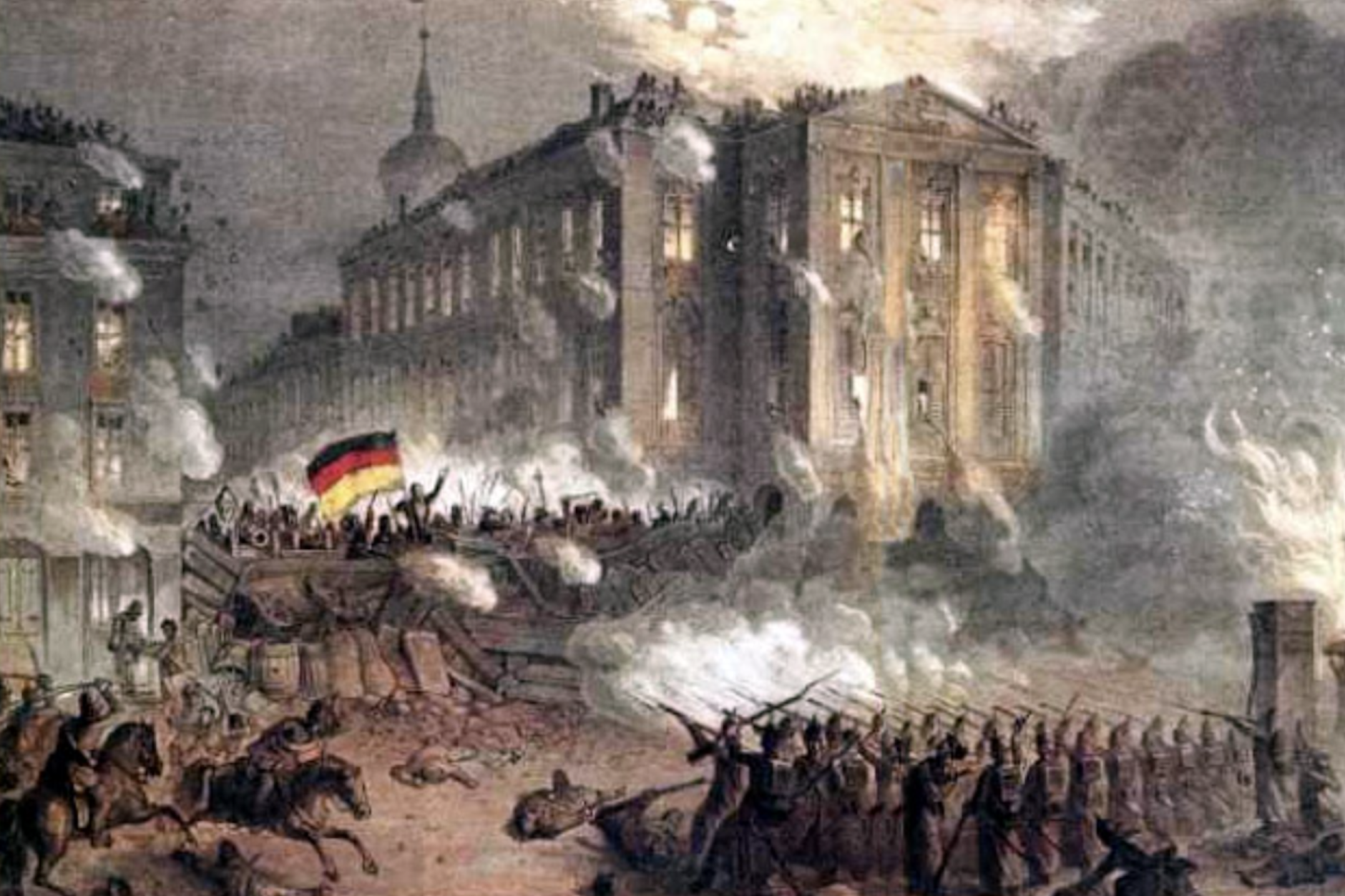 Barrikadenkampf am Alexander­platz in Berlin