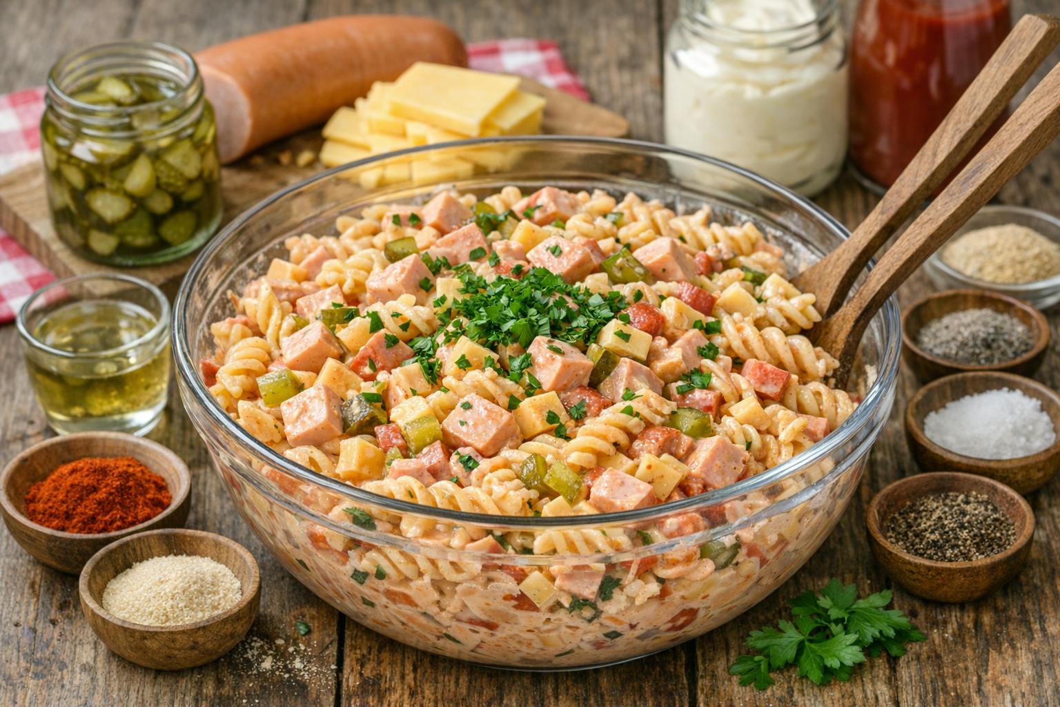 Über-Nacht-Nudelsalat ist schnell gemacht und schmeckt wirklich großartig. Lassen Sie sich von dem besonderen Rezept verzaubern, denn es ist wie Magie!