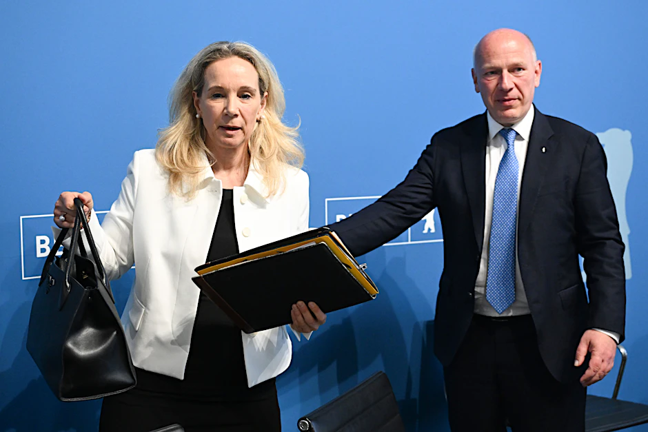 Pressekonferenz im Roten Rathaus.  Kai Wegner stellt die neue Kultursenatorin Sarah Wedl-Wilson vor.