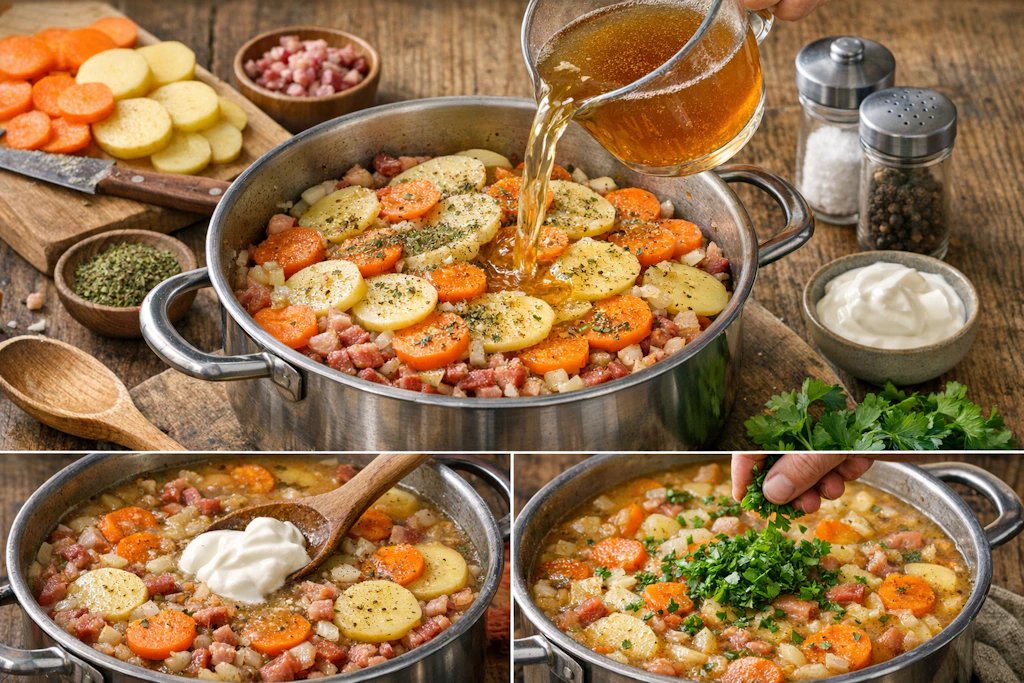 Der Würztopf aus der DDR ist blitzschnell zubereitet. Wenn alle Zutaten im Topf sind, kocht sich das Essen von allein. Probieren Sie es mal aus!
