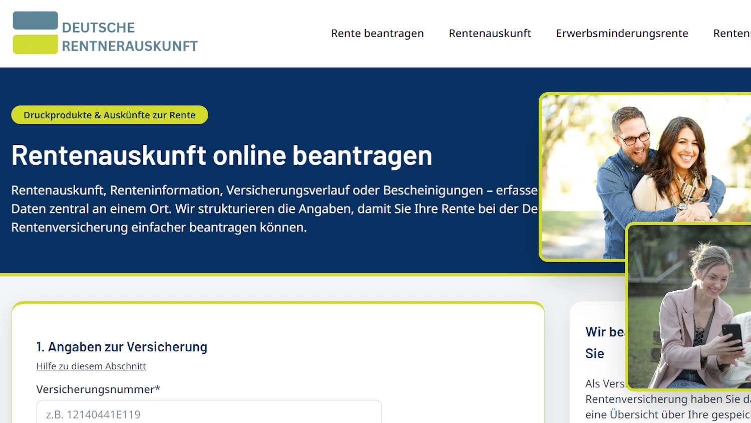 anfrage vap rente Antrag auf Versicherungsrente für Versicherte oder