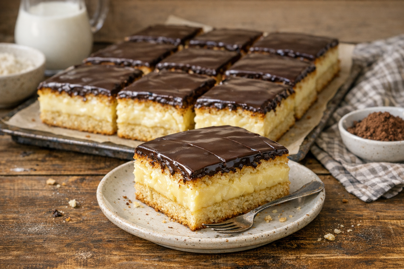 Rezept für Omas DDR-Puddingkuchen mit Schokoguss: Günstig und lecker!