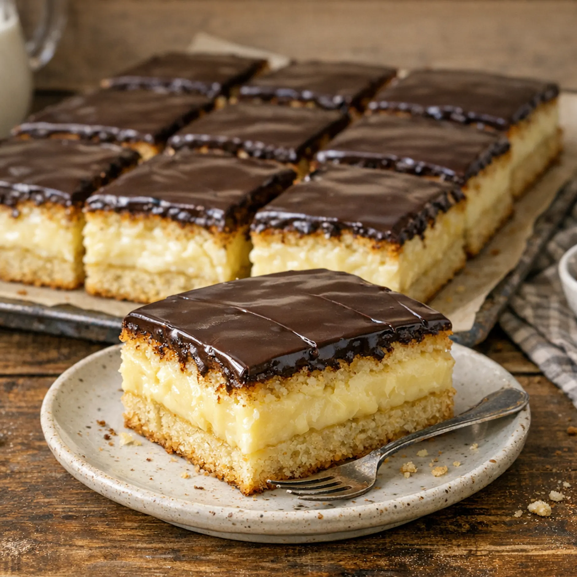 Rezept für Omas DDR-Puddingkuchen mit Schokoguss: Günstig und lecker!