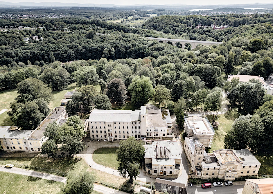 Blick auf das Kahlbaum-Areal, das als Forschungscampus für das Deutsche Zentrum für Astrophysik (DZA) ausgebaut werden soll