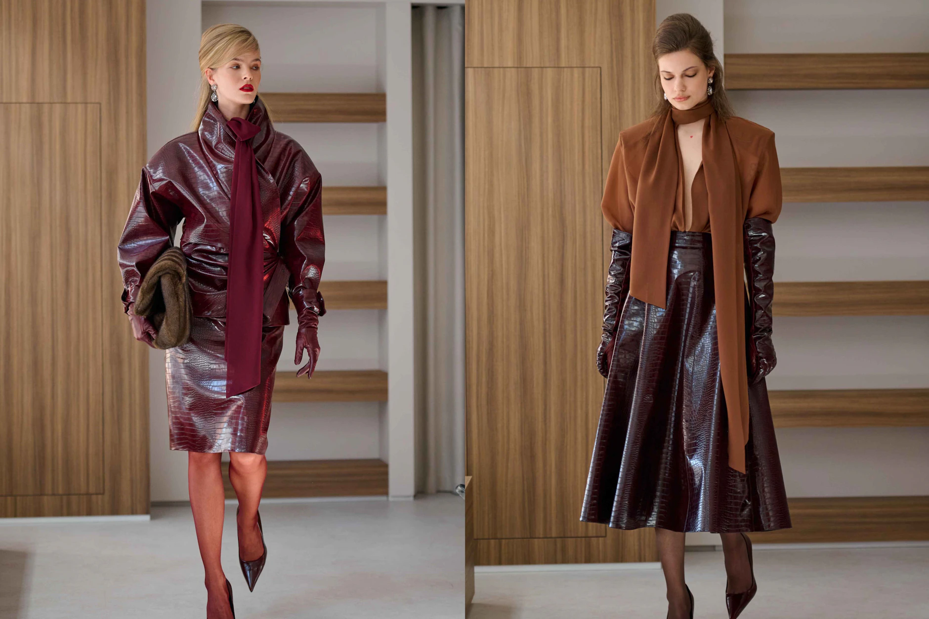 Feminine Härte: J’amemme setzt auf strukturierte Schnitte und viel Leder.