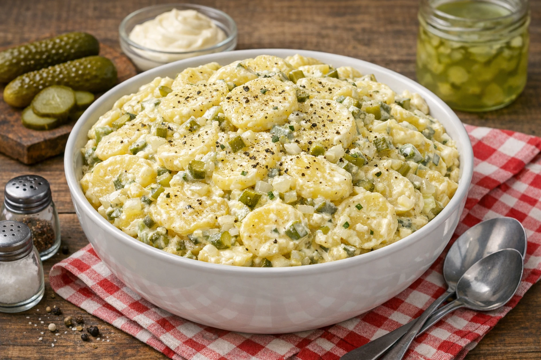 Klassischer geht es nicht: Kartoffelsalat Hausmacherart aus dem Osten ist die beste Grillbeilage. Denn so hat schon Oma ihren leckeren Kartoffelsalat gemacht!