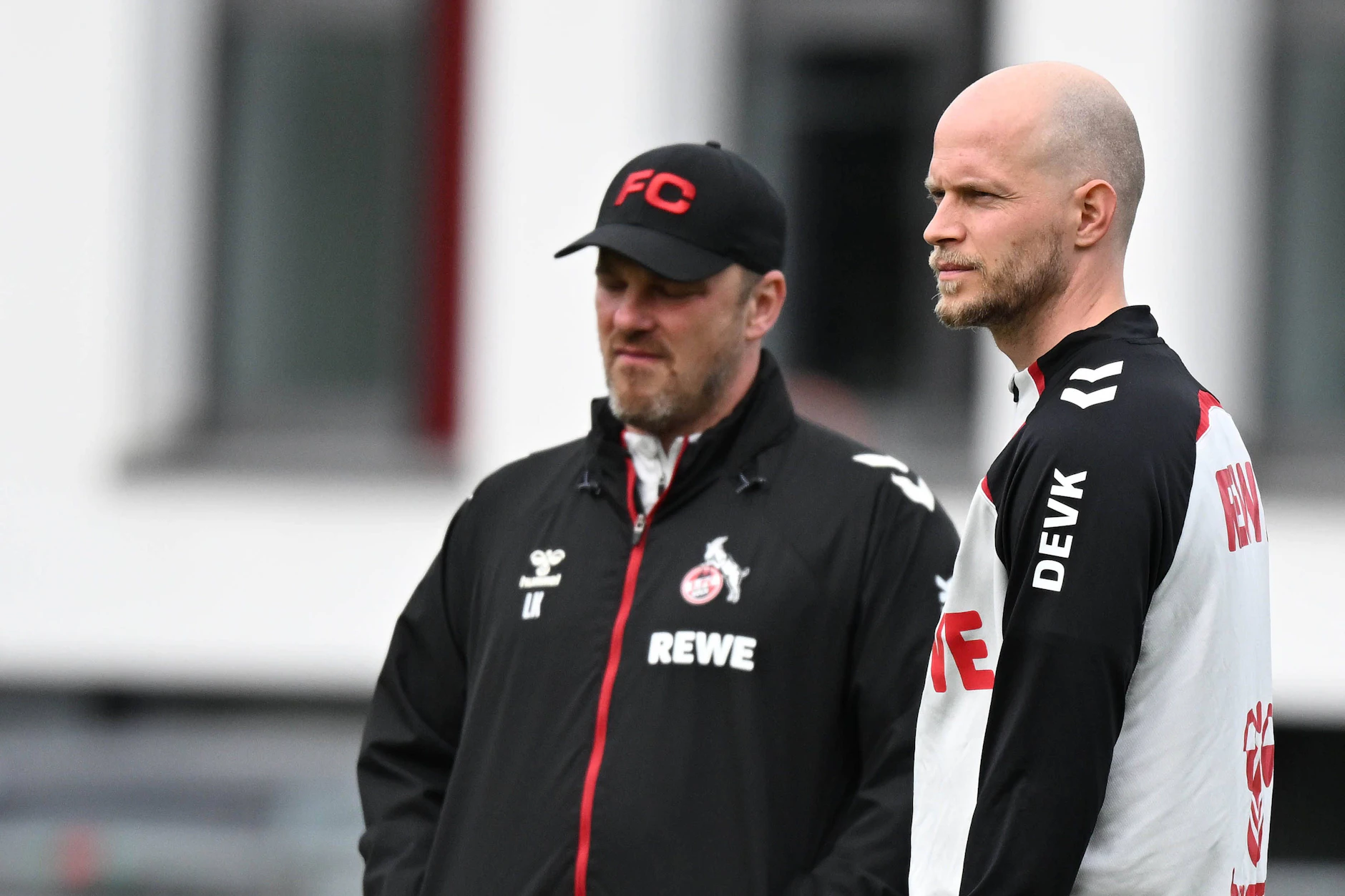 Ex-Union-Assistent Rene Wagner ist derzeit noch unter Lukas Kwasniok (l.) Co-Trainer beim 1. FC Köln. Nach dem 3:3 im Derby gegen Gladbach wird Wagner als Cheftrainer gehandelt.