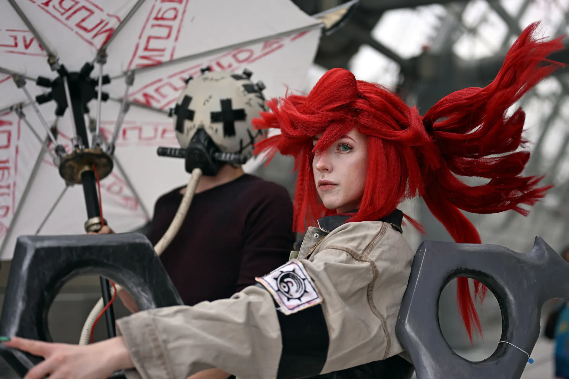 Cosplayer posieren auf der Buchmesse.