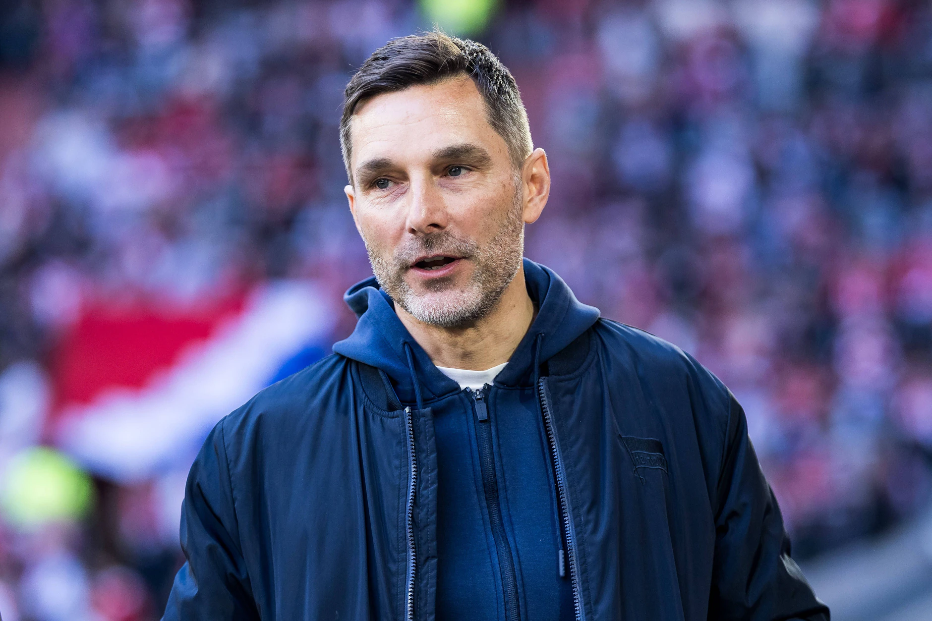Hertha-Trainer Stefan Leitl freut sich über einen bärenstarken Auftritt von Hertha BSC bei Fortuna Düsseldorf.