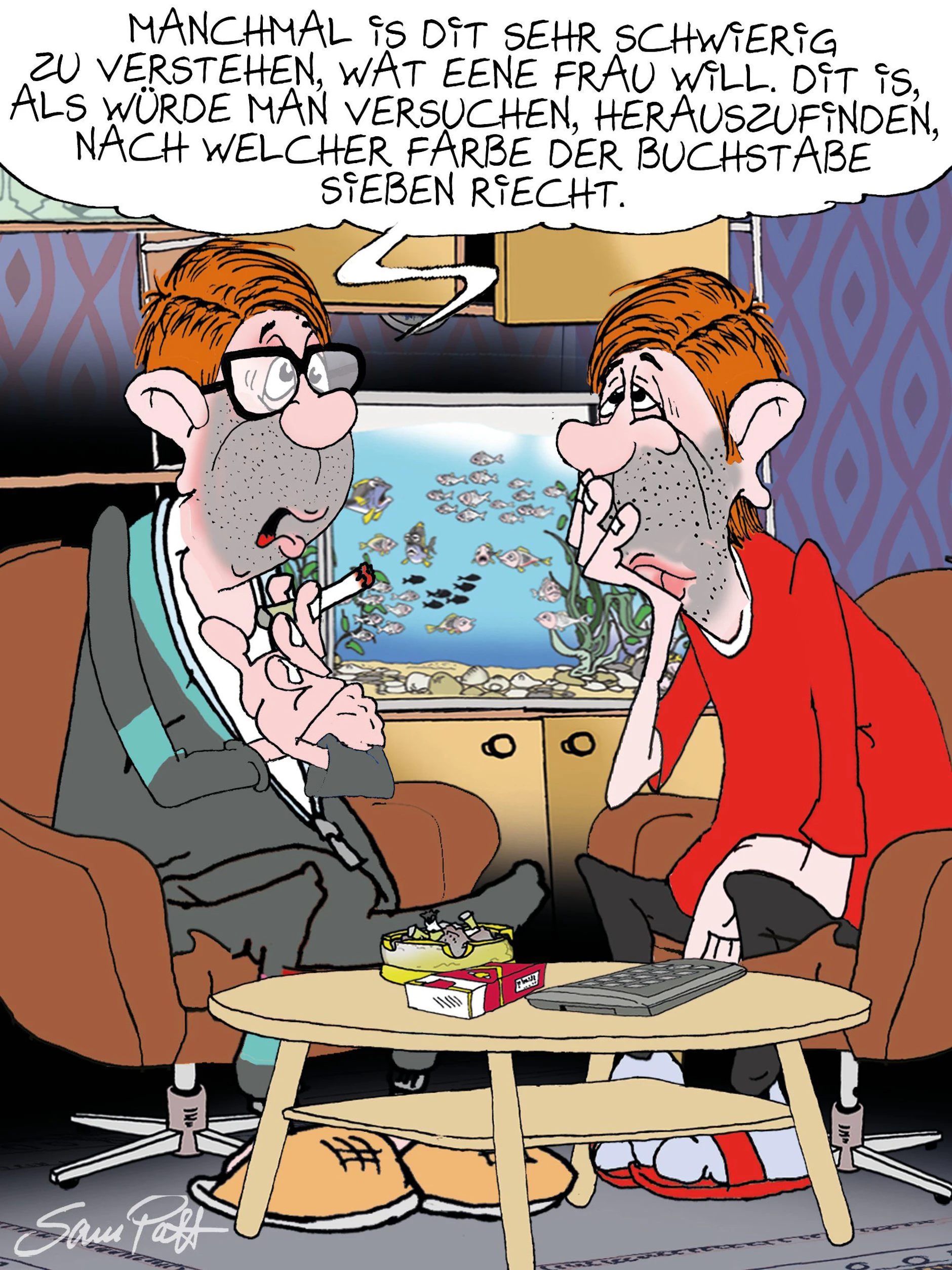 Der Cartoon des Tages kommt auch heute von unserem Zeichner Sam Paff, der für Sie jeden Tag den besonderen Berliner Humor zu Papier bringt.