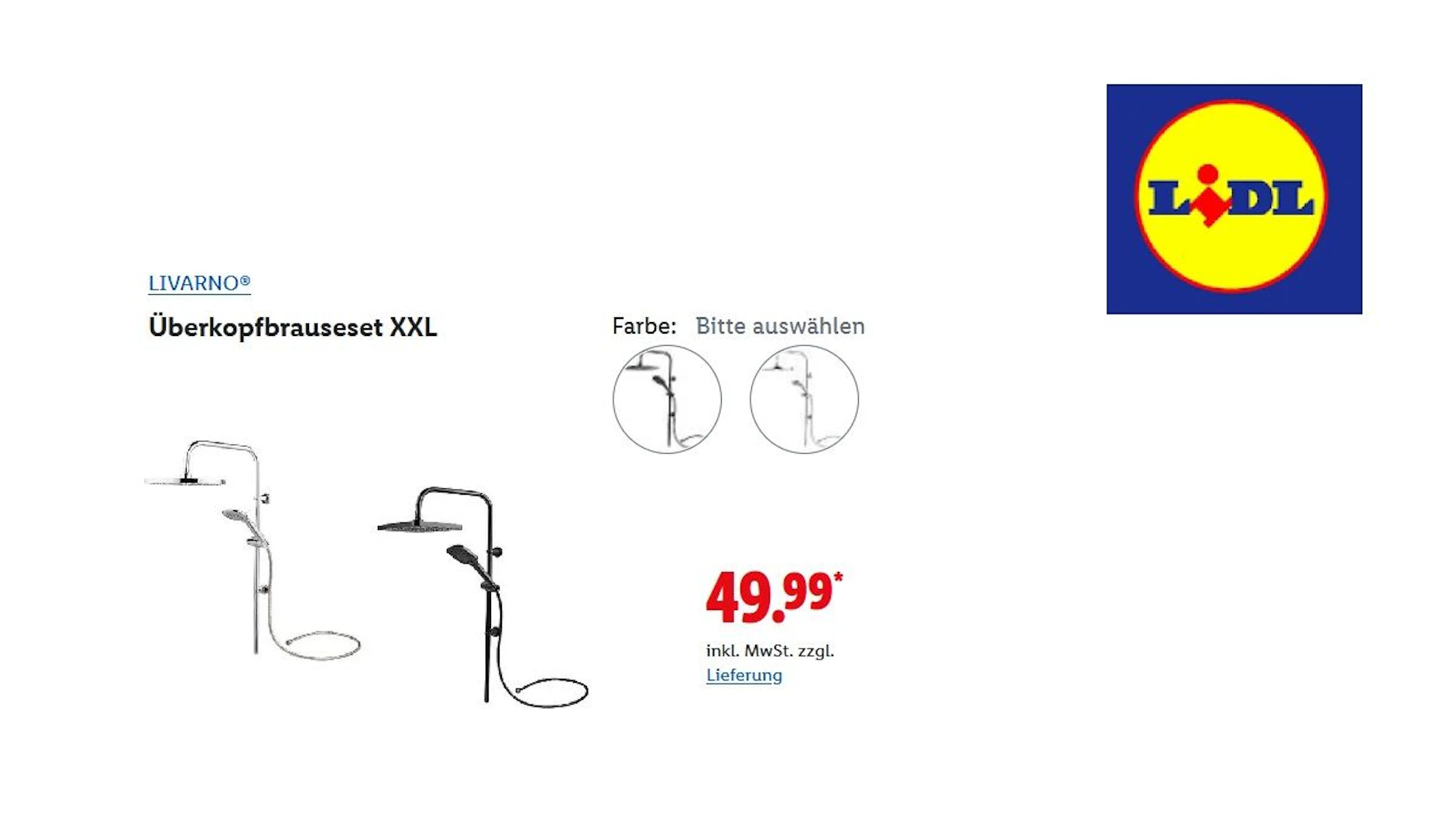 LIVARNO Überkopfbrauseset XXL