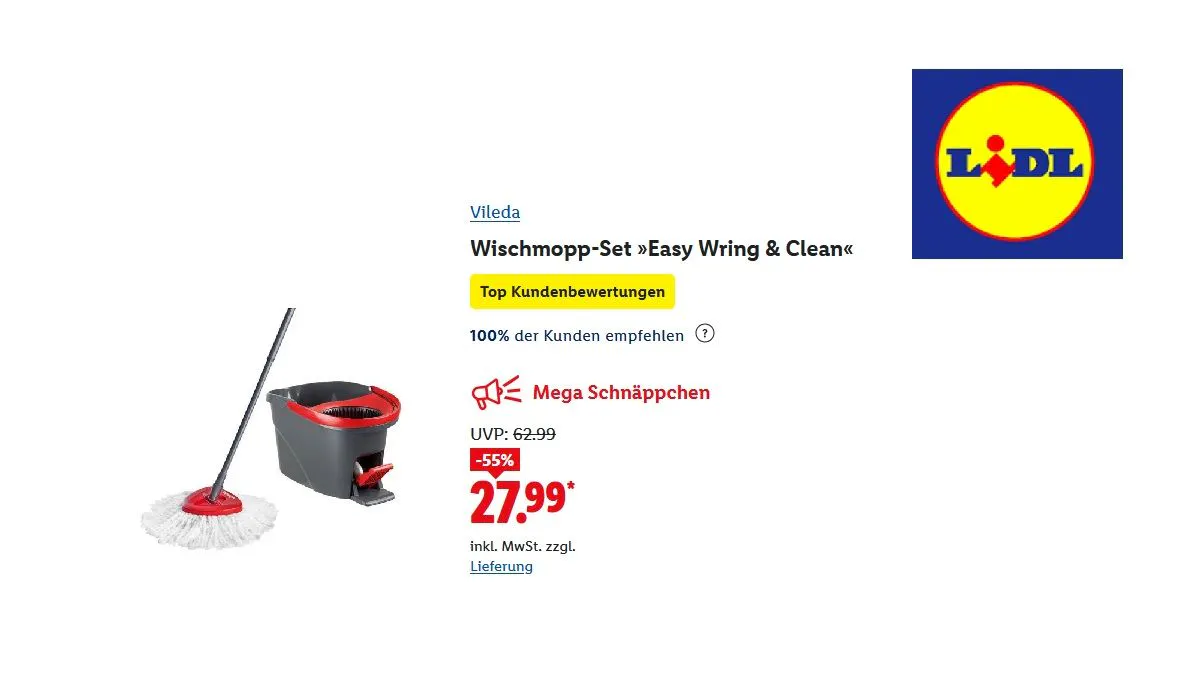 Vileda Wischmopp-Set „Easy Wring & Clean“