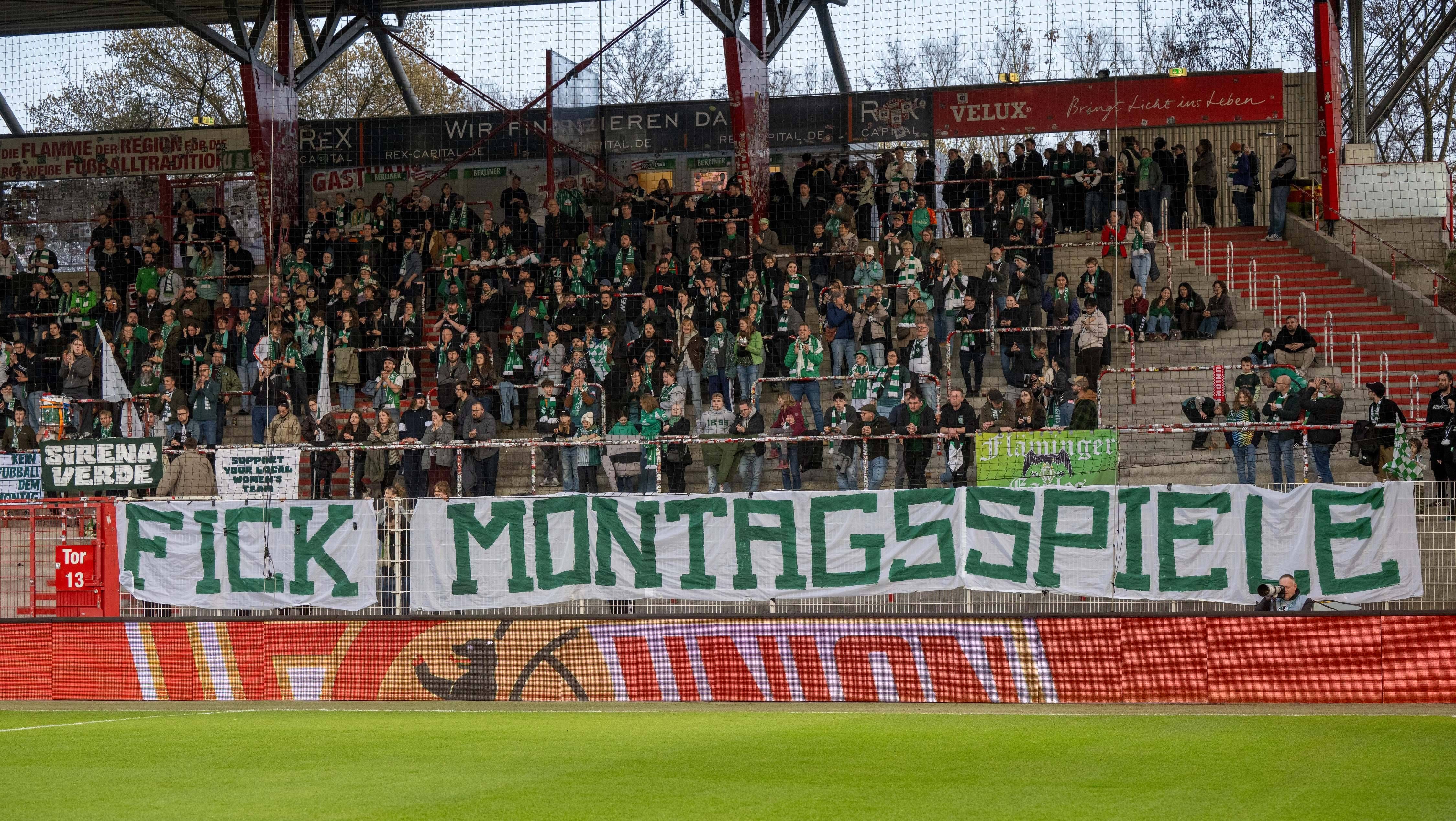 Unions Fußballfest gegen Werder Bremen: Klare Fanansage zu Montagsspielen