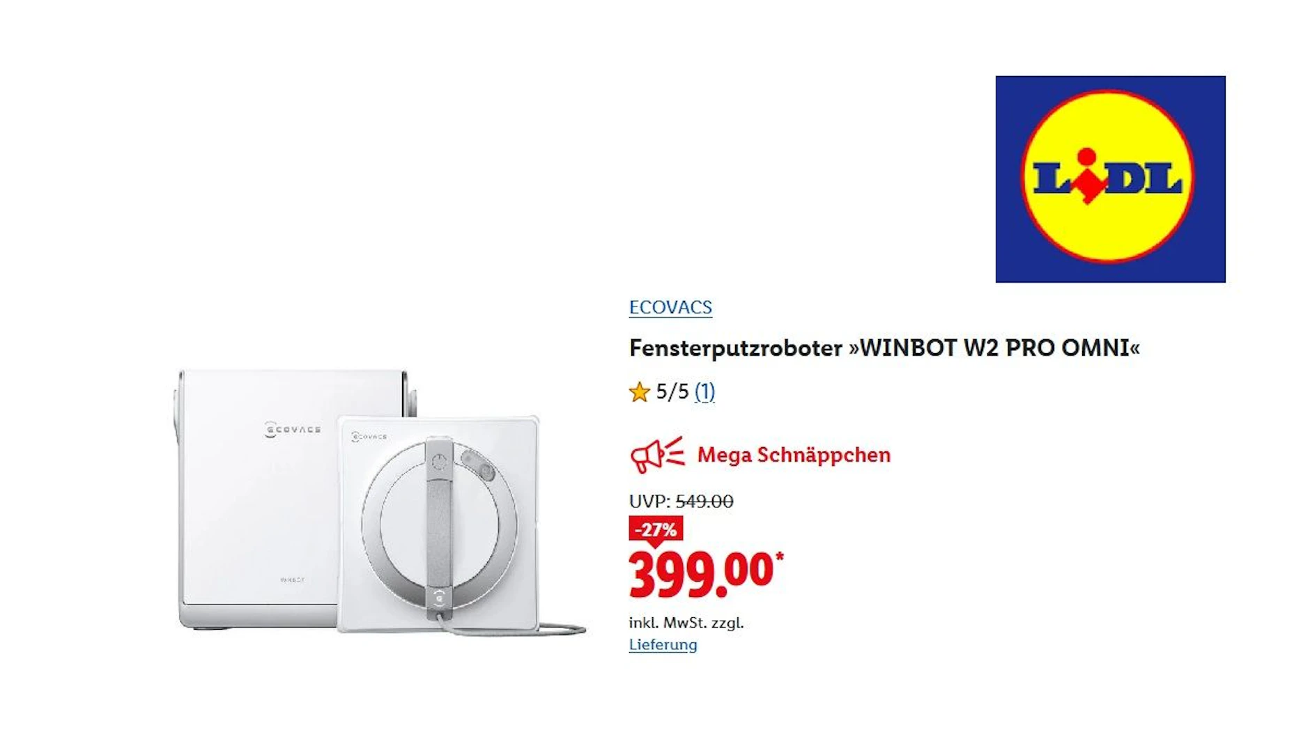 ECOVACS Fensterputzroboter „WINBOT W2 PRO OMNI“