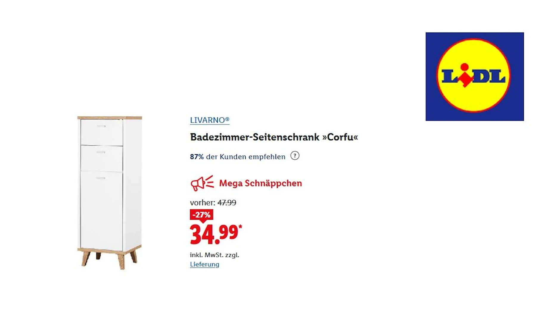 LIVARNO Badezimmer-Seitenschrank „Corfu“