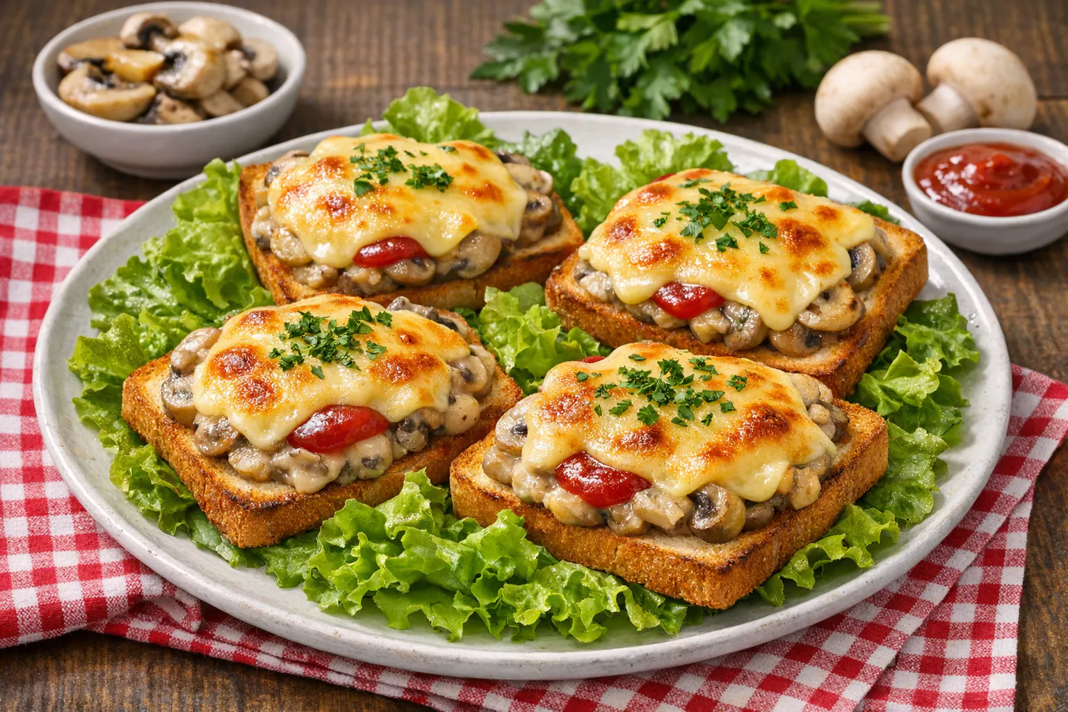 Champignontoast aus der DDR: Leckere Pilze, Ketchup und viel Käse machen diese Köstlichkeit zum perfekten Wohlfühl-Rezept aus dem Osten!