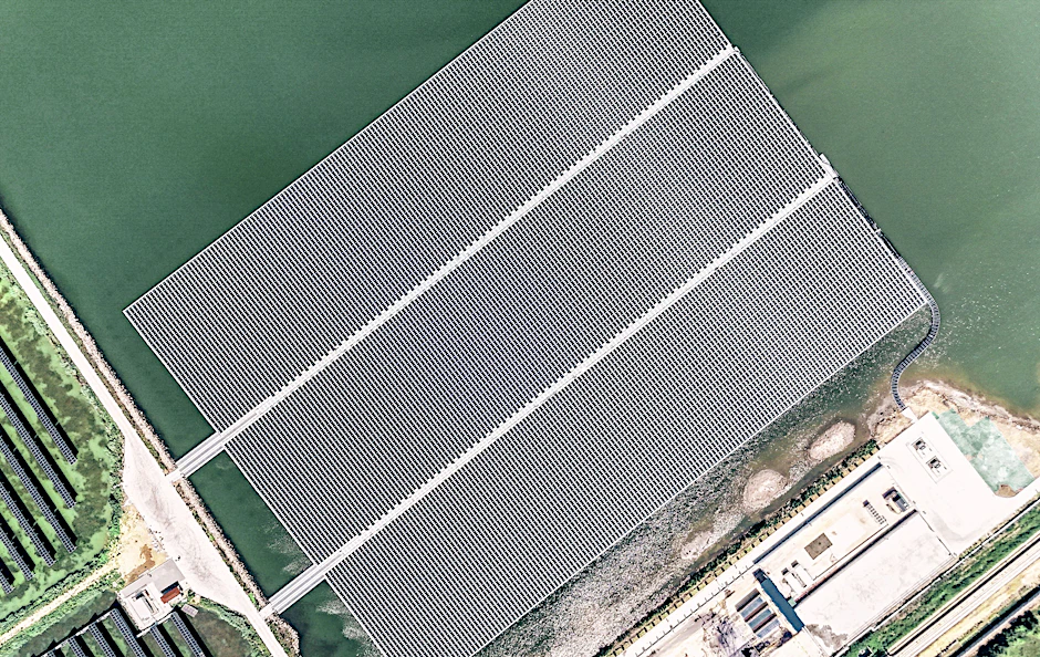 Der schwimmende Solarpark im chinesischen Shandong wird eine Anlage für die Herstellung von Wasserstoff und petrochemischen Produkten mit Strom versorgen.