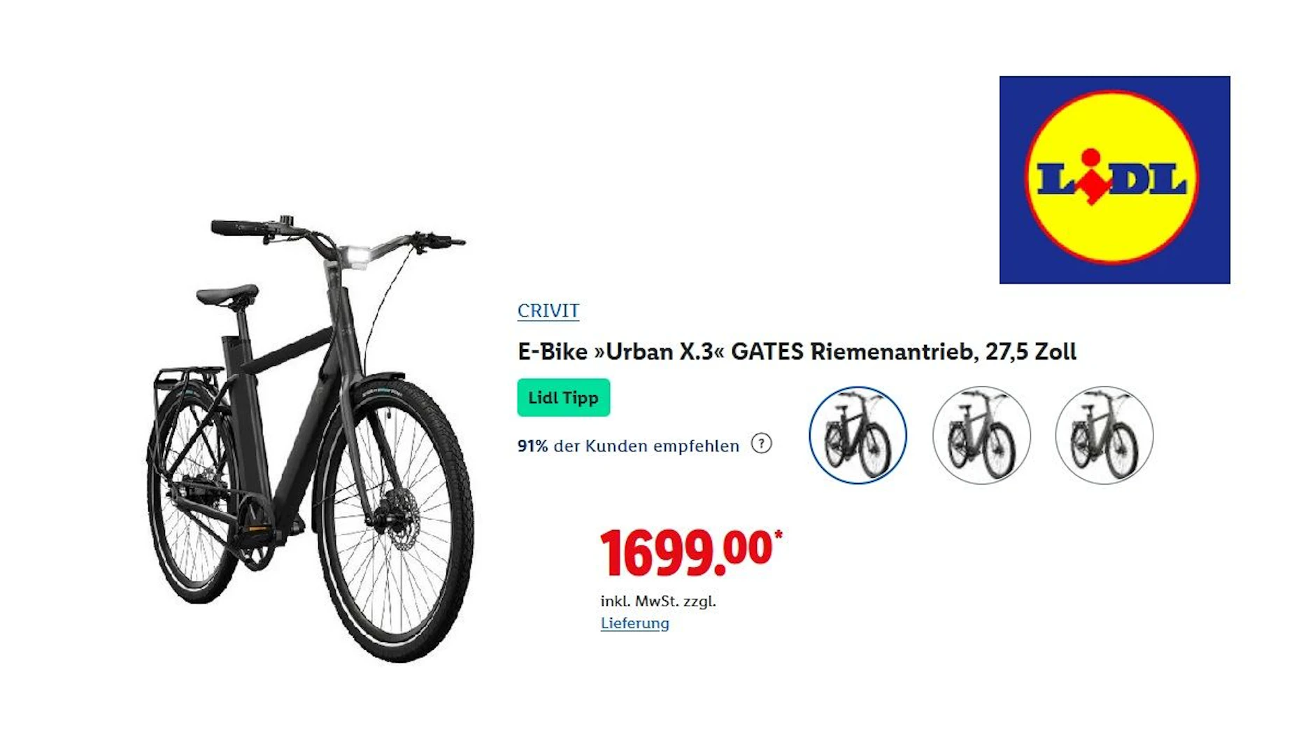 E-Bike „Urban X.3“ von GATES
