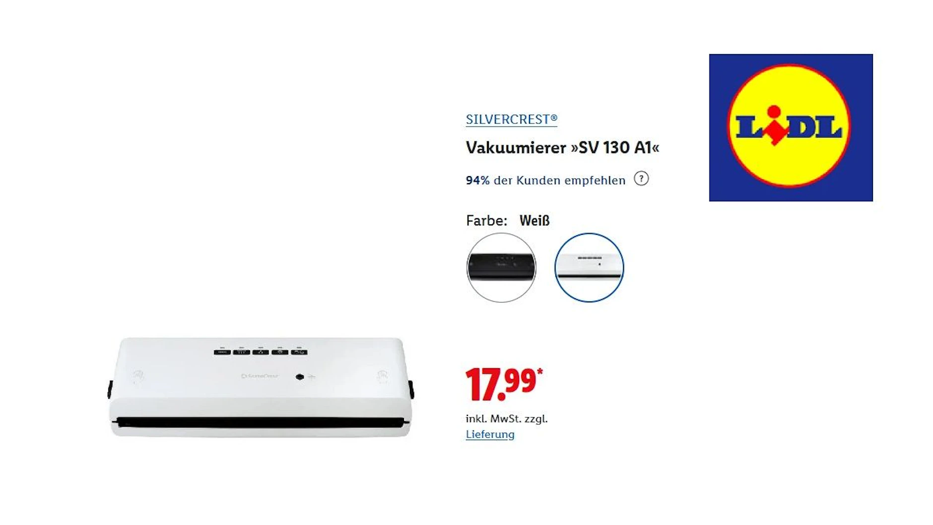 Vakuumierer SV 130 A1 von SILVERCREST