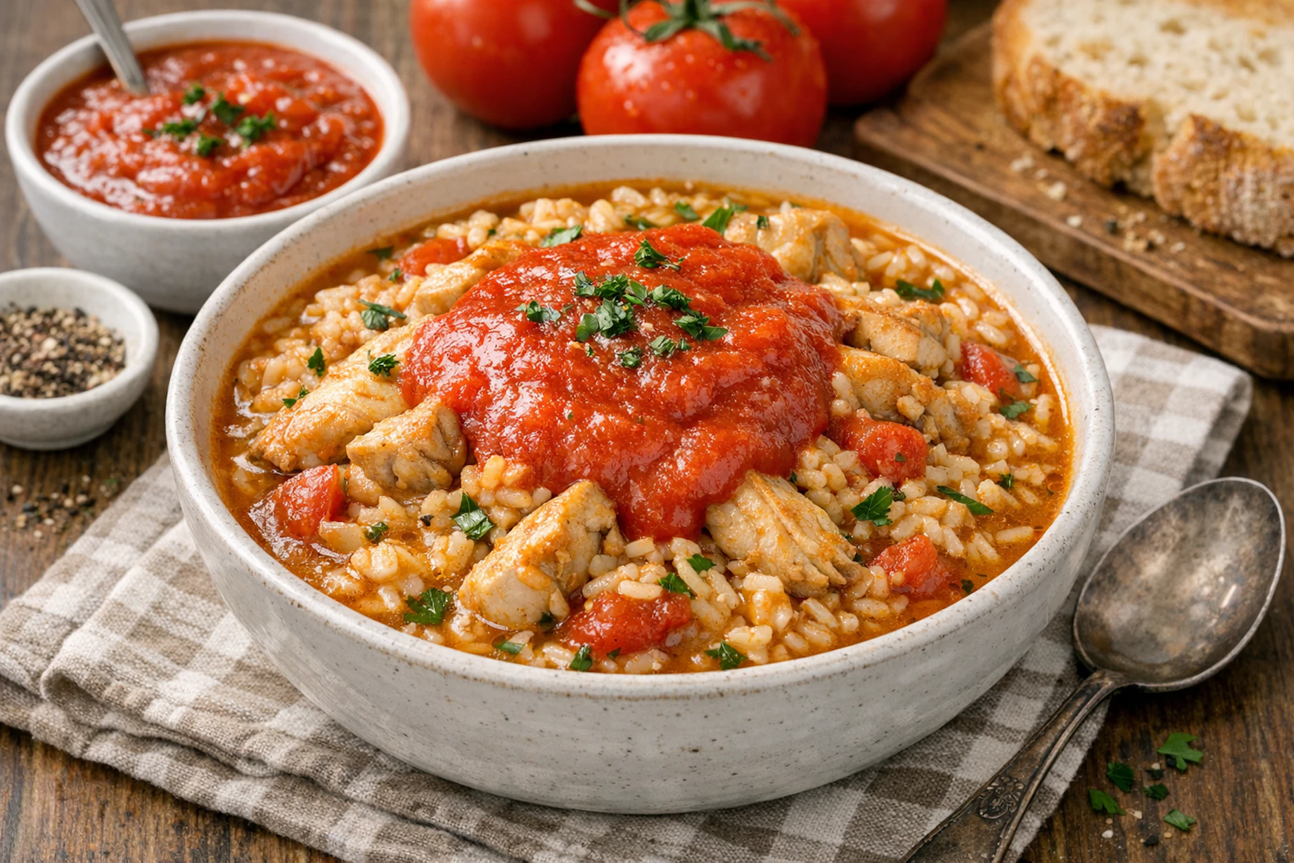 Leckerer Broilereintopf mit Reis: Dieses Gericht ist das perfekte schnelle und günstige Abendessen für alle, die mal wieder den Osten kosten wollen.