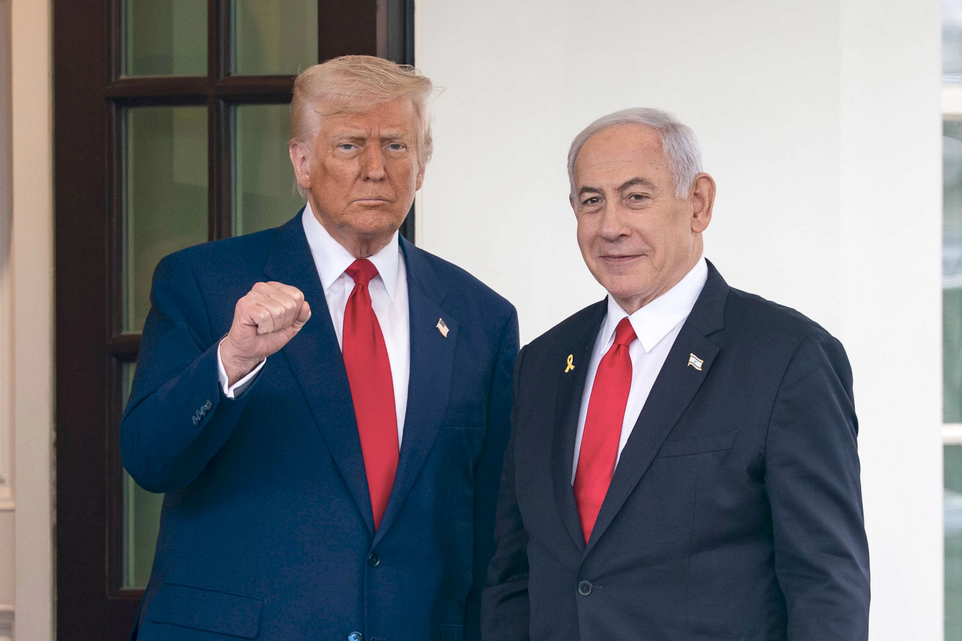 US-Präsident Donald Trump (l.) und Israels Ministerpräsident Benjamin Netanjahu bei einem Besuch Netanjahus in Washington im April 2025