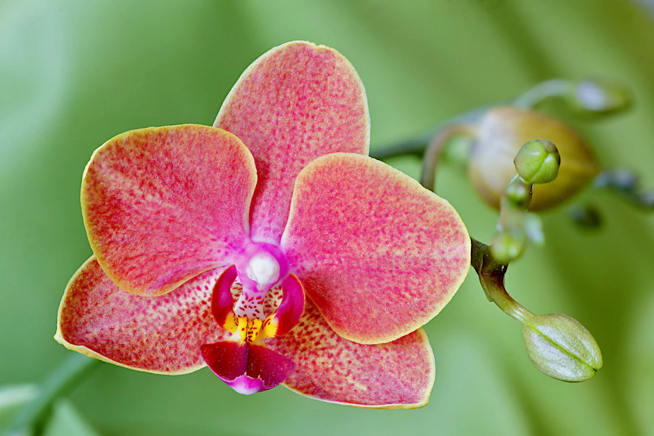Blüte wie aus Porzellan: Die Orchidee wirkt zerbrechlich, hält sich aber mit bemerkenswerter Selbstverständlichkeit im Raum.