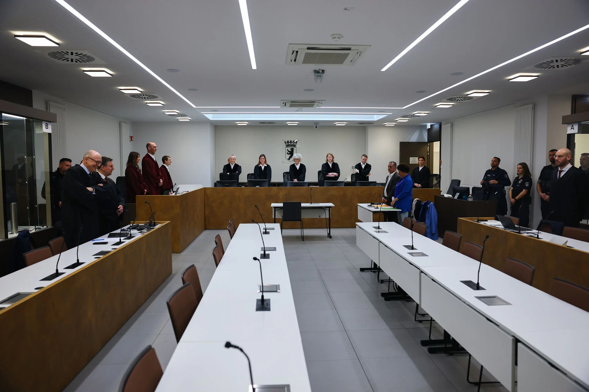 Richterin Doris Husch (M) führt den Vorsitz im Kammergerichts-Prozess gegen insgesamt vier mutmaßliche Mitglieder der radikal-islamistischen Hamas.