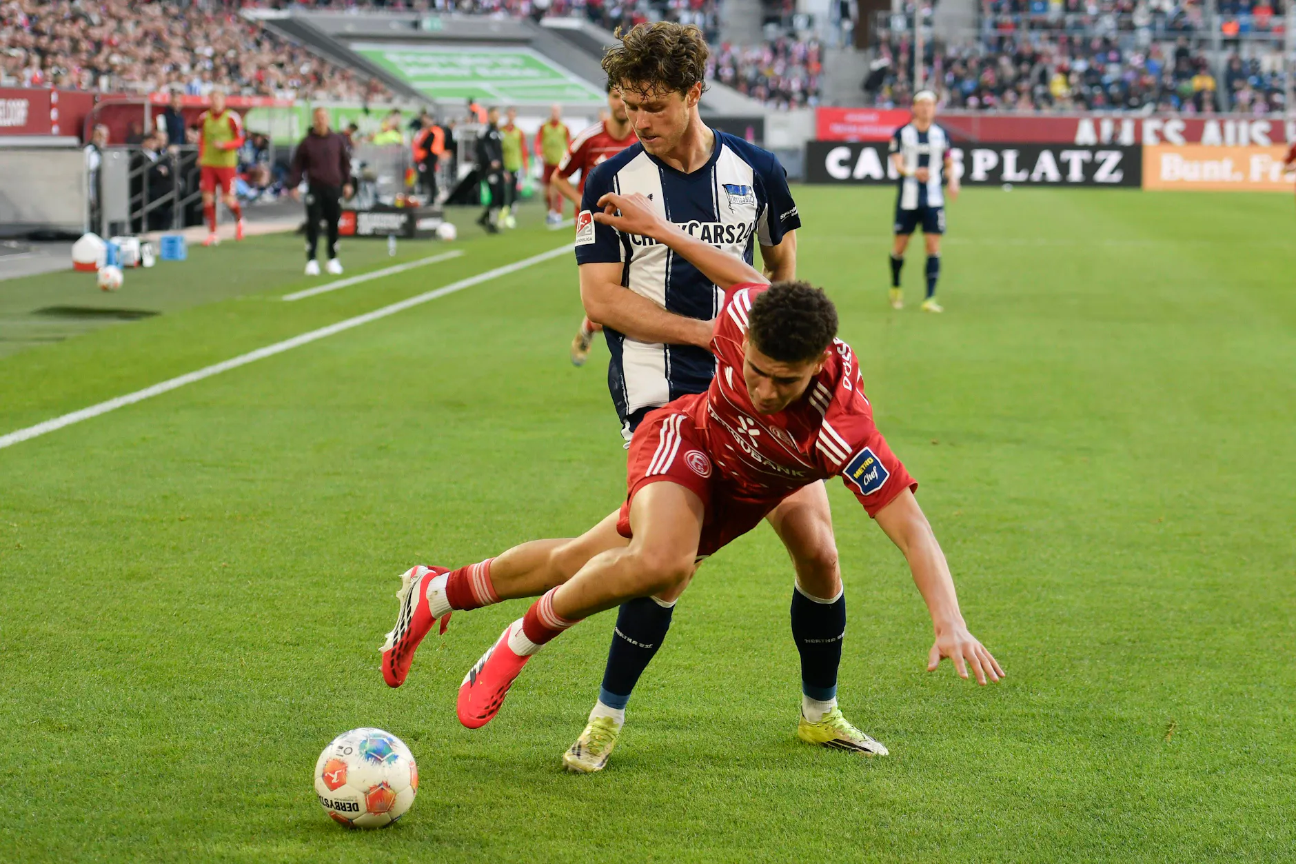 Robust im Zweikampf und eine gute Spieleröffnung: Hertha-Juwel Linus Gechter wird von mehreren Bundesliga-Klubs seit Monaten ganz genau beobachtet.