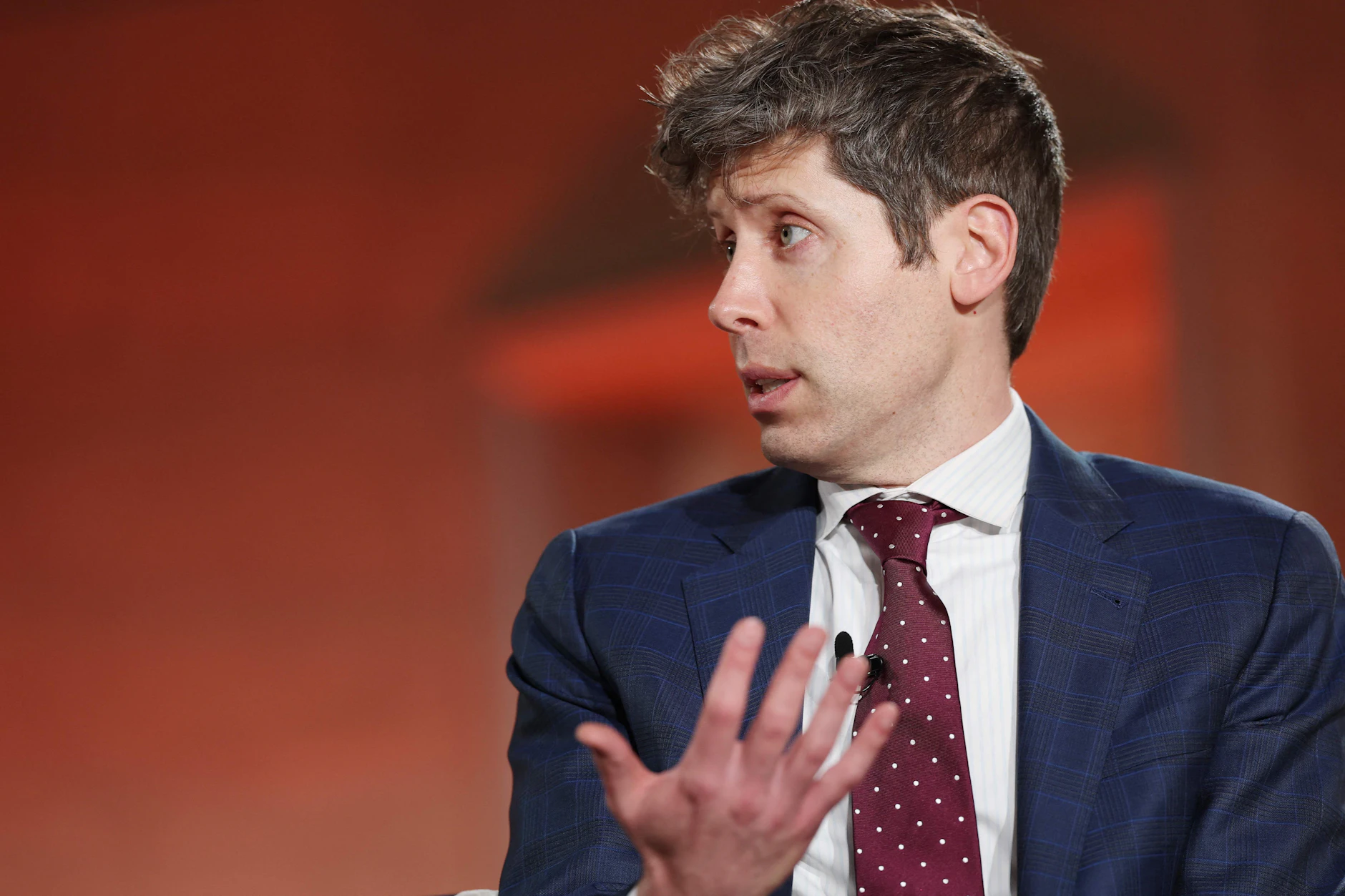 OpenAI-CEO Sam Altman spricht auf dem BlackRock Infrastructure Summit.