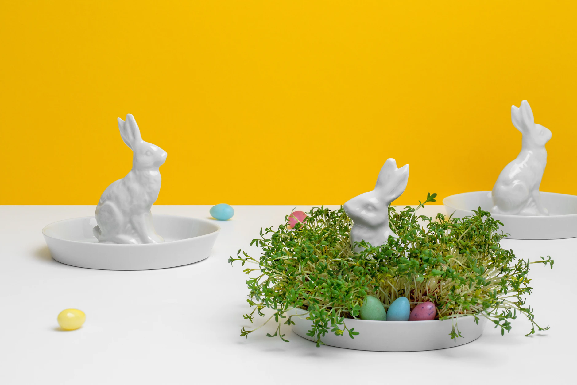 Katy Jung studierte Keramik- und Glasdesign an der Kunsthochschule Burg Giebichenstein und entwirft in Prenzlauer Berg Objekte aus Porzellan wie diese Hasenteller.