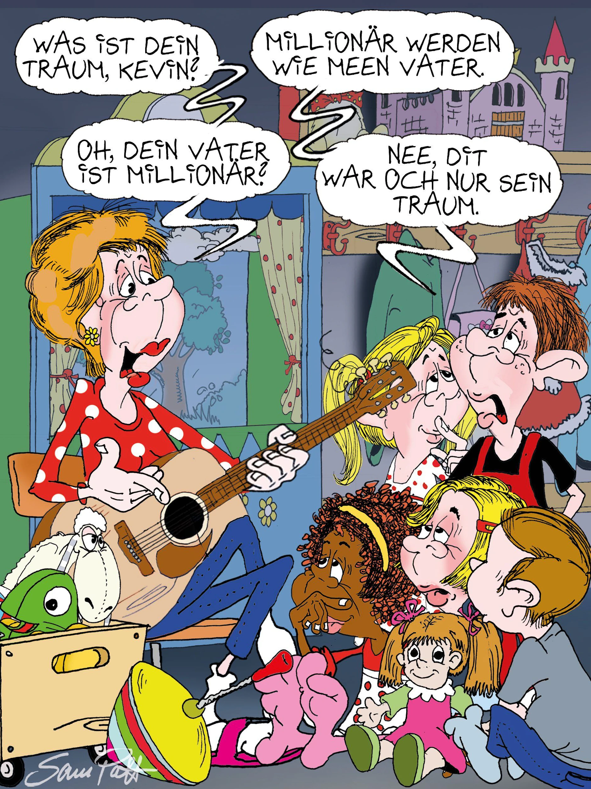 Der Cartoon des Tages kommt auch heute von unserem Zeichner Sam Paff aus Berlin. Er bannt für Sie jeden Tag den besonderen Berliner Humor in eines seiner Bildchen.