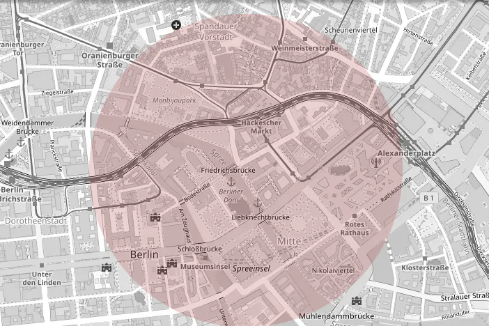 Dieser Bereich ist von dem Stromausfall betroffen.