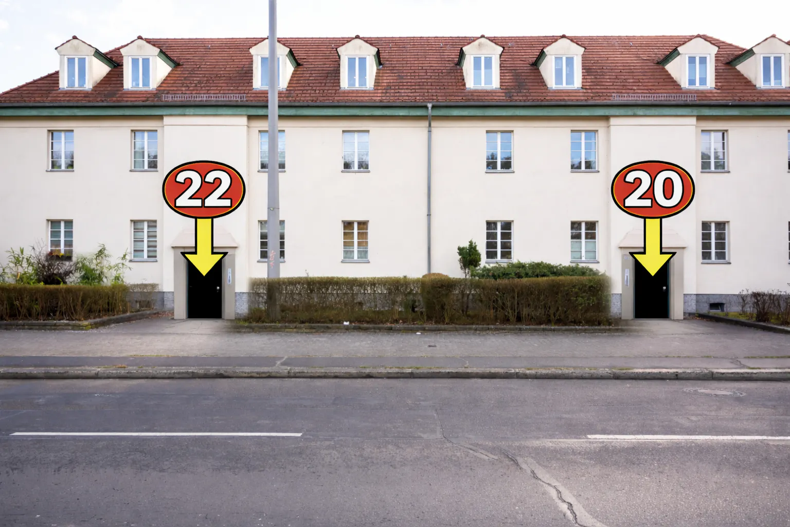 Ein Haus, zwei Hausnummer: Für die Bewohner von Nummer 20 gab es Geld vom Senat, für die Nummer 22 aber nicht.