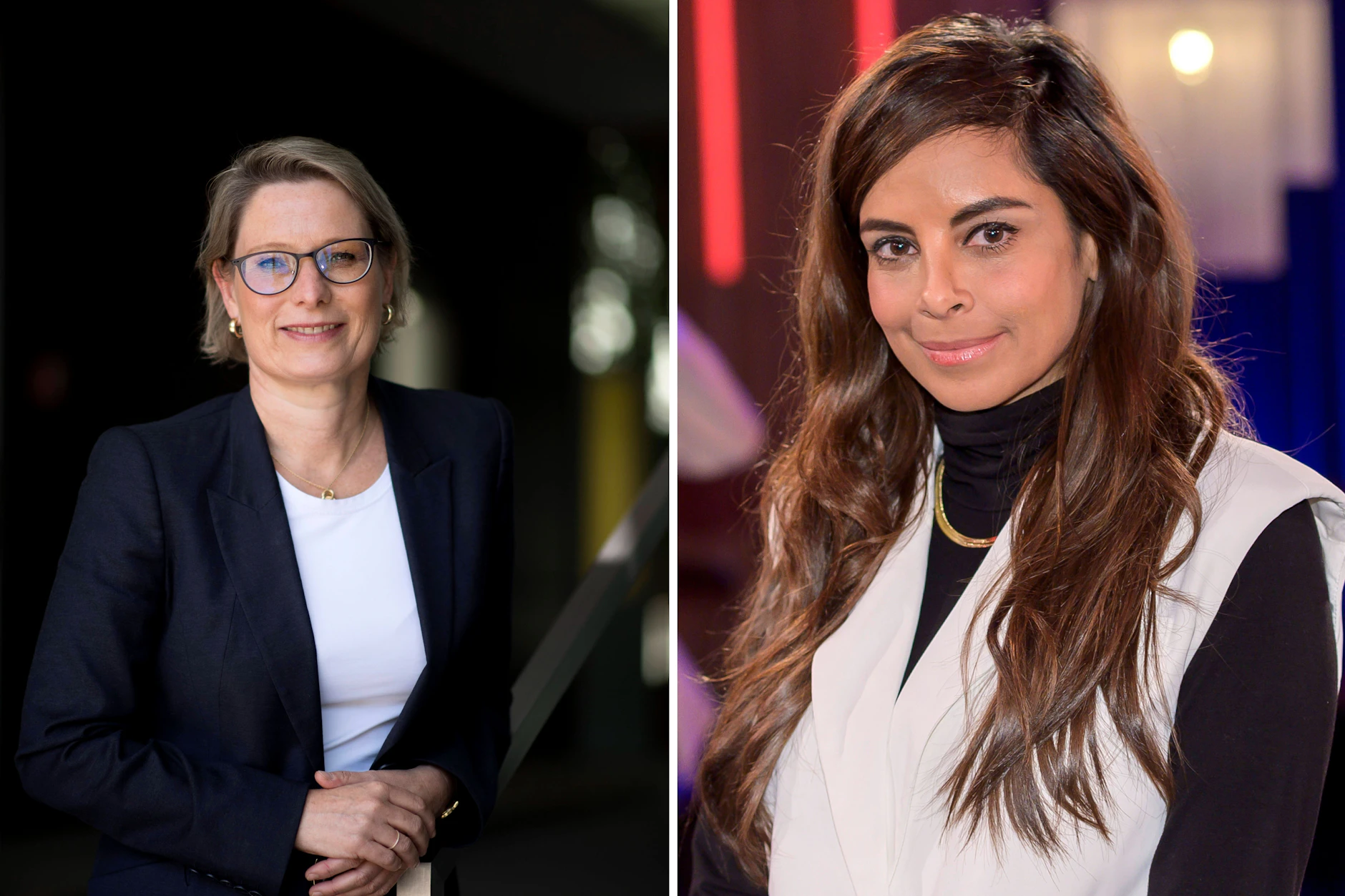 Wollen bei Caren Miosga auftreten: Bundesjustizministerin Hubig (l.) und Schauspielerin Fernandes