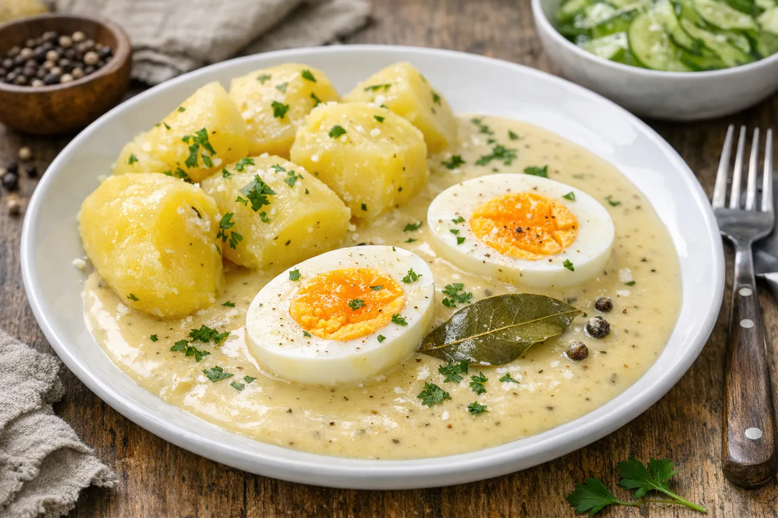 Leckere gekochte Eier mit Senfsoße sind ein klassisches Rezept der Hausmannskost. Wir zeigen Ihnen, wie DDR-Koch Kurt Drummer das Gericht zubereitet hat.