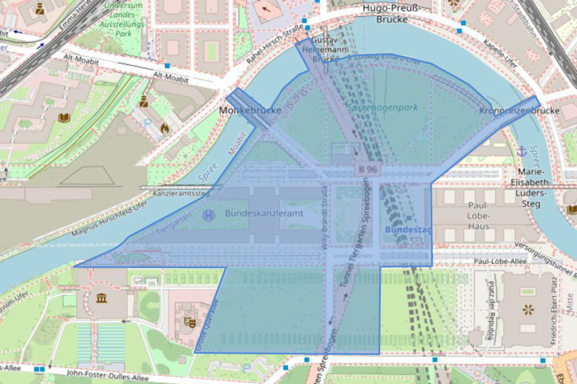 Das Regierungsviertel um das Kanzleramt ist für Demonstrationen gesperrt.