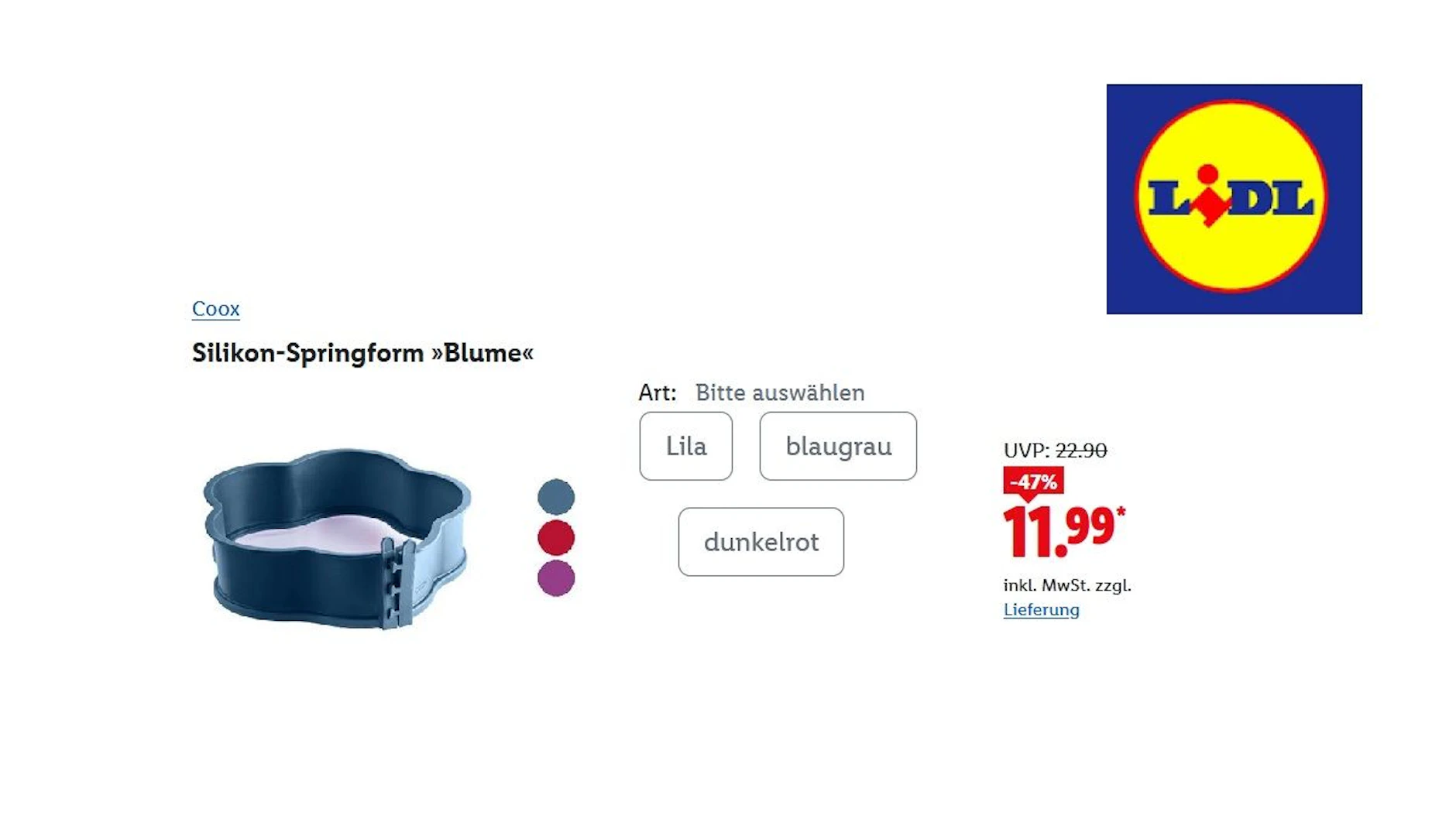 Silikon Springform in Form einer Blume