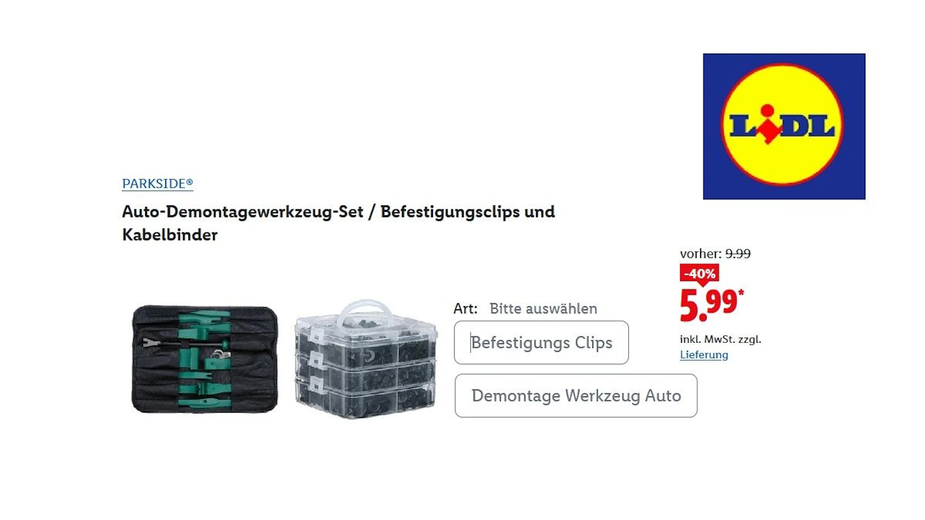 Auto-Demontagewerkzeug-Set oder Befestigungsclips und Kabelbinder