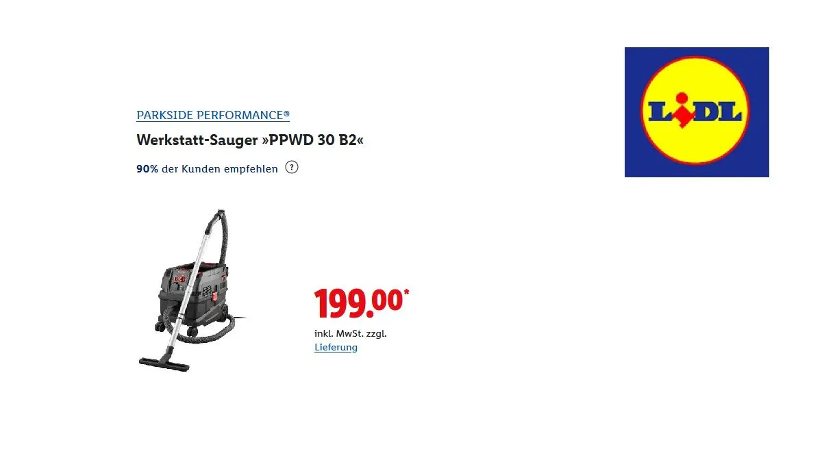 Werkstatt-Sauger aus der Serie PARKSIDE Performance