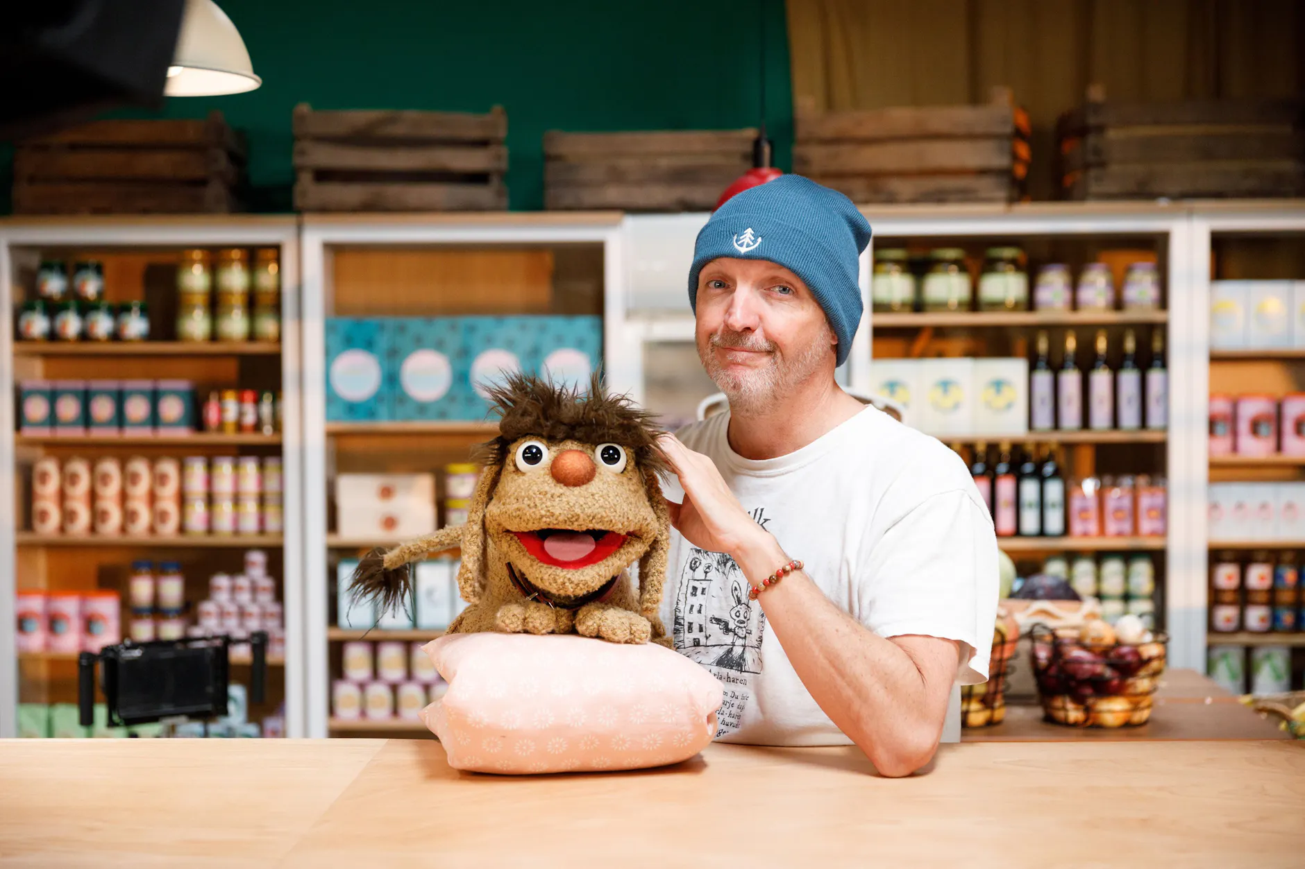 Puppenspieler Martin Paas und Moppi