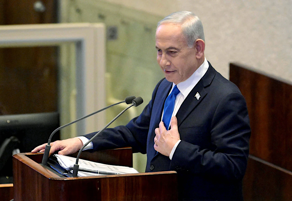 Israels Ministerpräsident Benjamin Netanjahu im Parlament in Jerusalem. Er stimmte für das Gesetz zur Todesstrafe. (Archivbild)