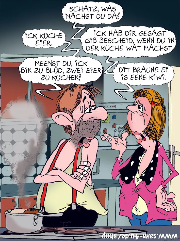 Der Cartoon des Tages kommt jeden Tag von unserem Zeichner Sam Paff aus Berlin. Er bereichert mit seinem Berliner Humor unsere tolle Rubrik Witz des Tages.