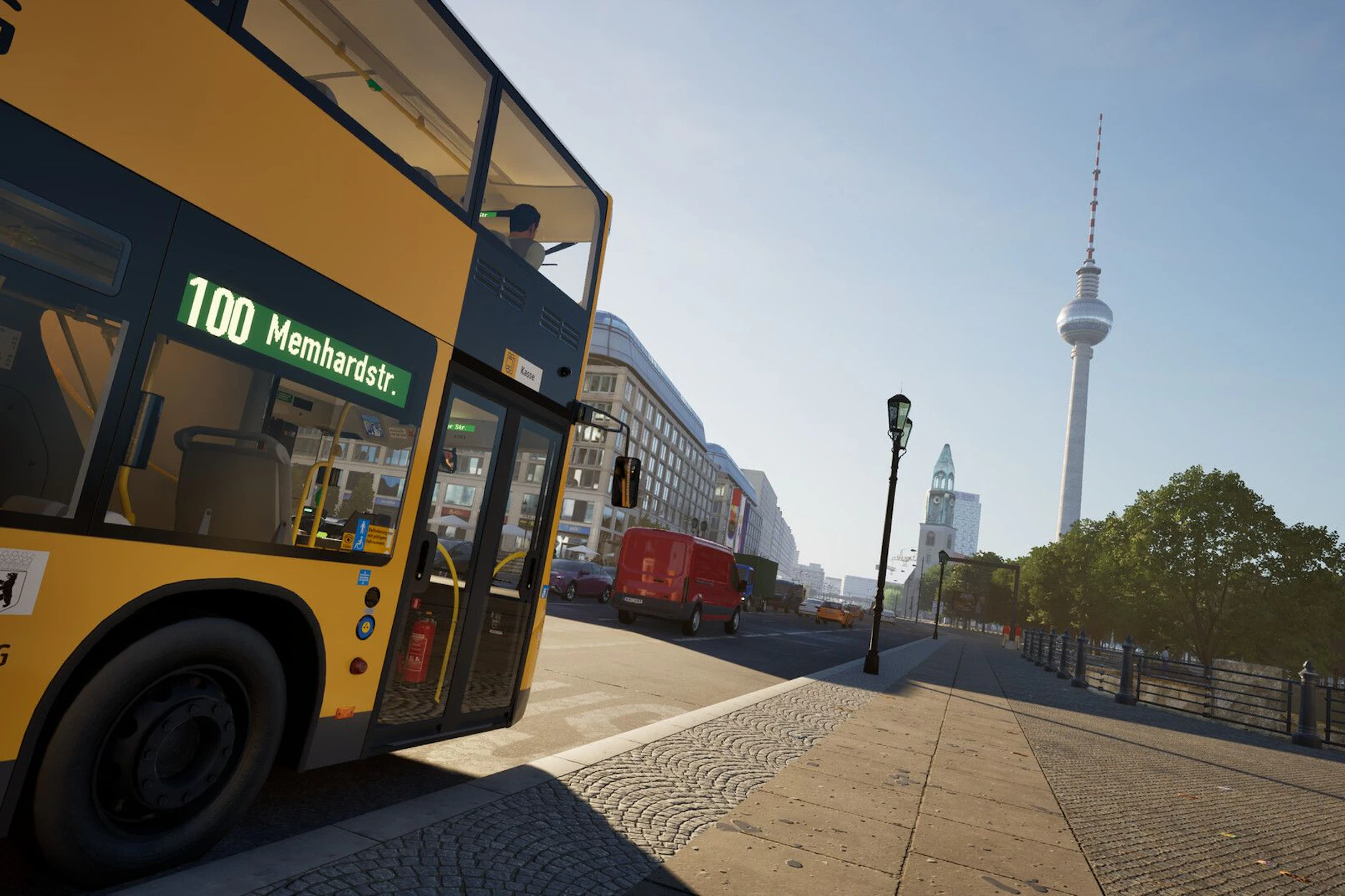 Die Buslinie 100 übernehmen und durch die Berliner Innenstadt fahren: kein Problem in „The Bus“ (Aufnahme aus dem Spiel).