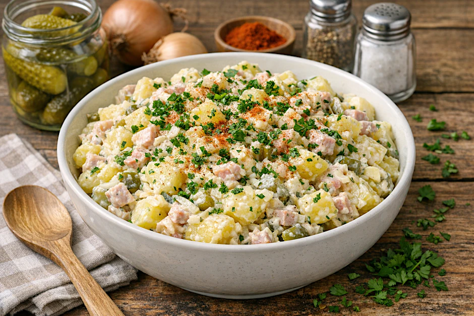 Erzgebirgischer Kartoffelsalat ist der beste Kartoffelsalat der Welt. Mit ein paar einfachen Handgriffen bereiten Sie ihn zu - zum Grillen schmeckt er einfach perfekt!