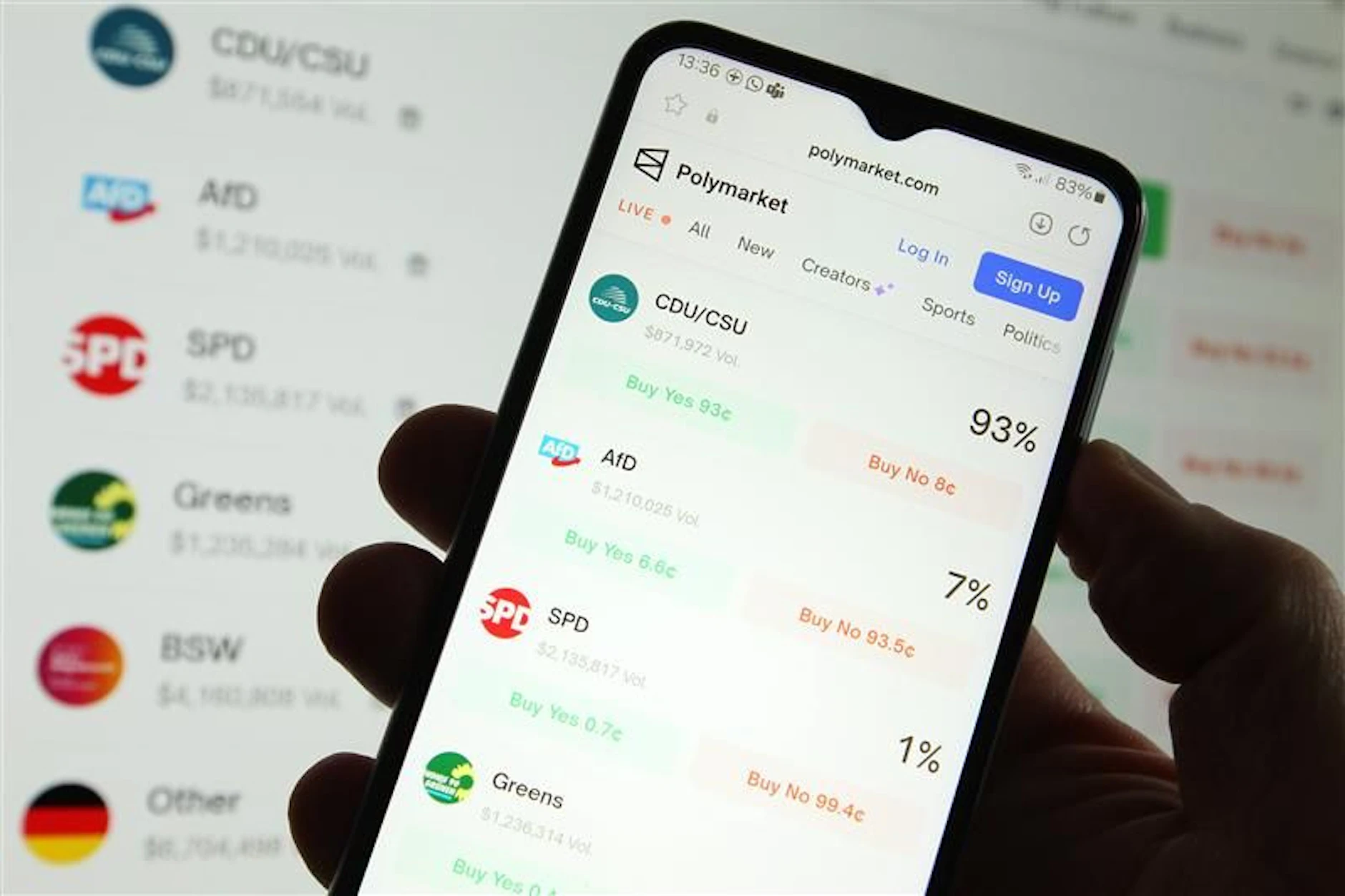 Eine App für politische Wetten.